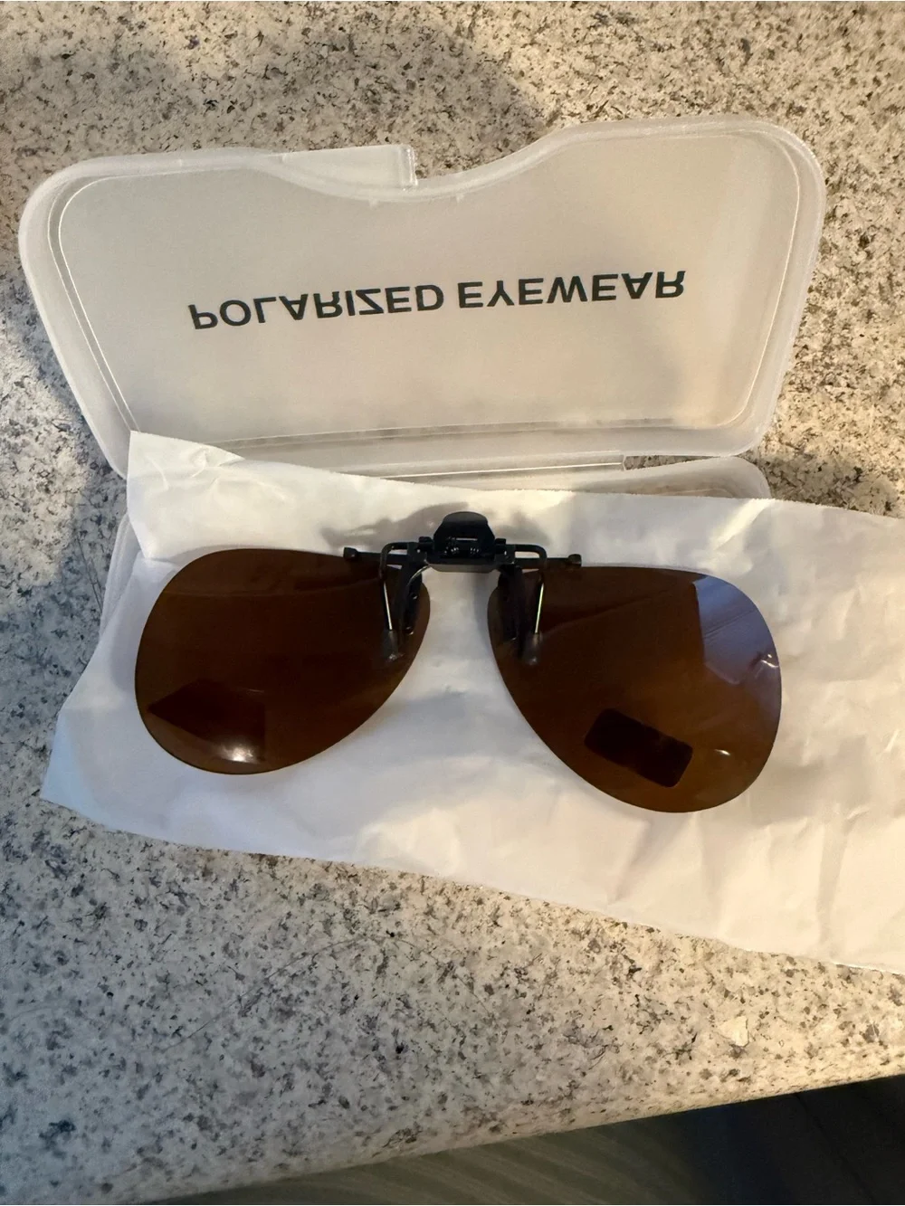 Polarized Clip-On Brown Lens Sunglasses